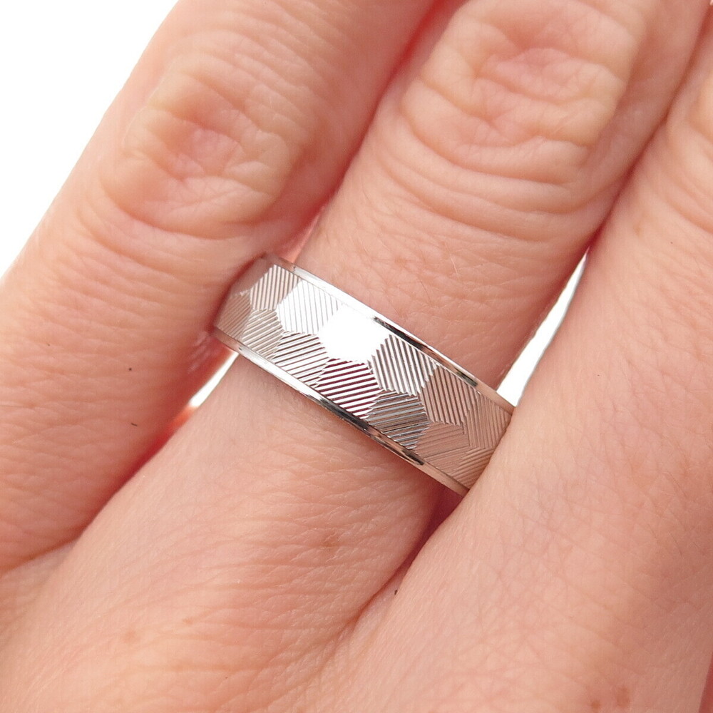925 Sterling Silver Honeycomb Band Ring Size 6.25